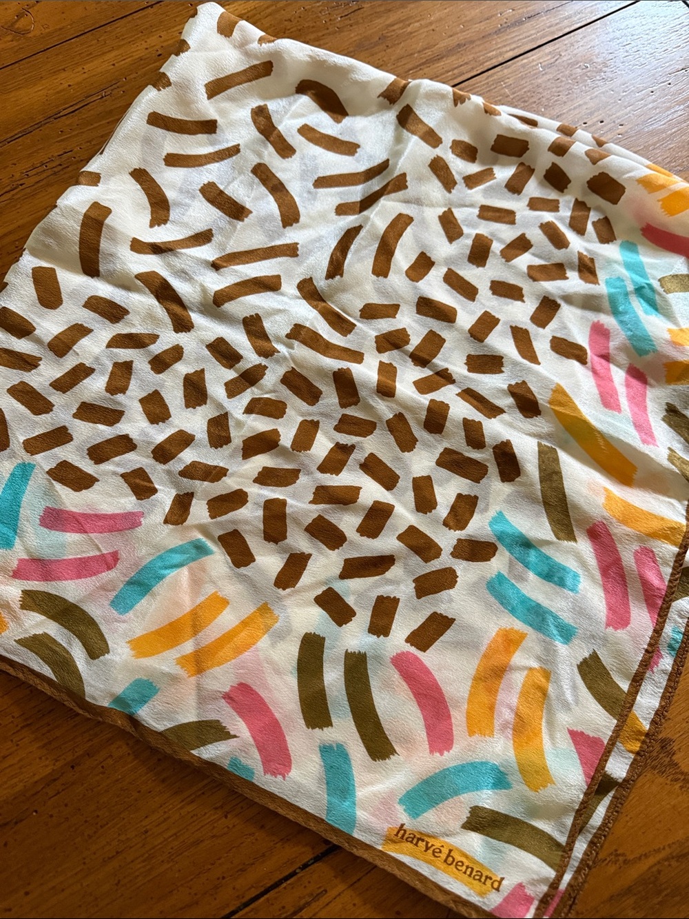 Vintage Harve Benard Silk Scarf Abstract Confetti Print 30x30